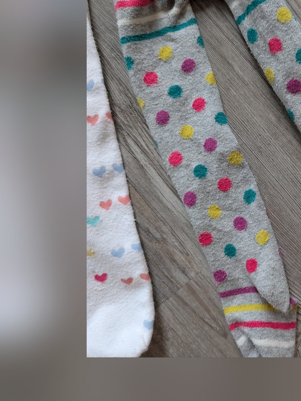 Toddler Polka Dot Grey Tights- Bright Multicolor; 12-24 Mo